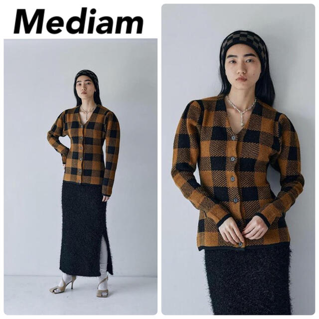 Mediam ミディアム  Check pattern Cardigan