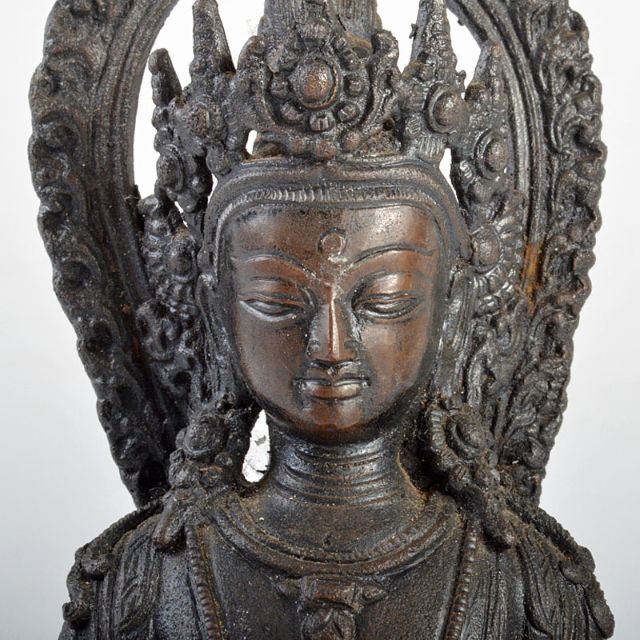 仏教美術　古銅　チベット仏　仏像　置物　C　R4366