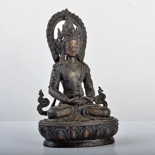 仏教美術　古銅鍍金　チベット仏　仏像　置物　高さ約26cm　M　R5988