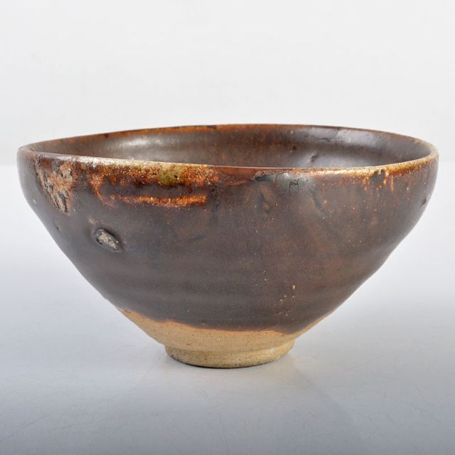 中国 柿釉 天目茶碗 時代箱付 V R4371 陶芸 中国 柿釉 天目茶碗 時代箱付 V R4371 陶芸