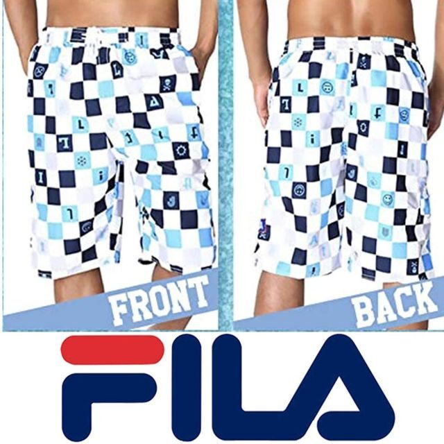 FILA(フィラ)の【新品】 FILA オーバーウェア ブラック 水着 チェック 大きいサイズ 3L メンズの水着/浴衣(水着)の商品写真