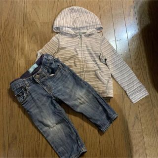 ベビーギャップ(babyGAP)のベビーギャップ80サイズ、90サイズ　パーカー＆ダメージデニム(パンツ)