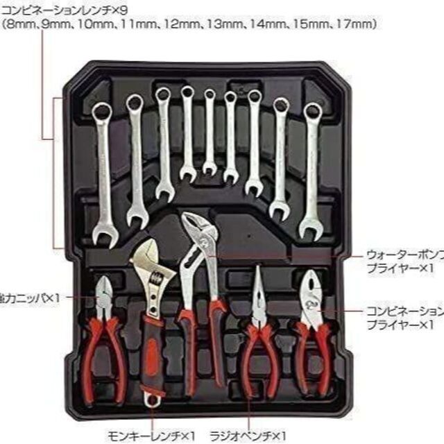 工具129点セット ツールセット DIY 家庭用 車メンテナンス ケース付き