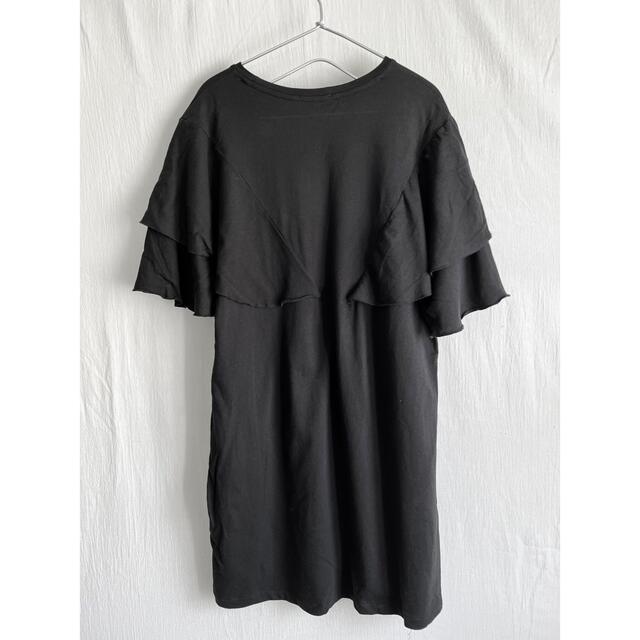 ZARA(ザラ)のZARA ザラ　ロングTシャツ カットソー トップス　黒 レディースのトップス(Tシャツ(半袖/袖なし))の商品写真