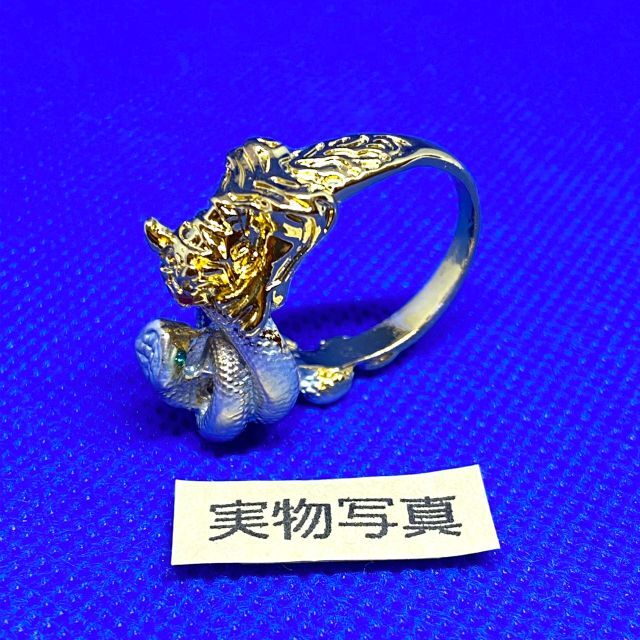 虎 vs 蛇 リング メンズ 21号 タイガー　スネーク　アクセサリー　指輪 メンズのアクセサリー(リング(指輪))の商品写真