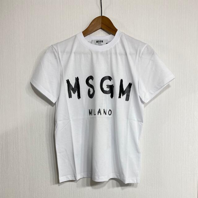 はしており MSGM - 新品 MSGM メンズ ボックスロゴTシャツ ホワイト