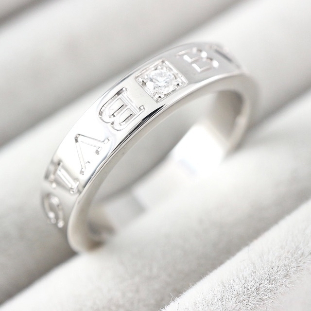 上品なスタイル BVLGARI - <BVLGARI> 750 ダブルロゴリング ダイヤ