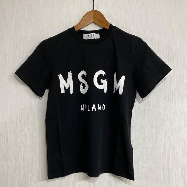 純正入荷 新品 MSGM レディース ロゴTシャツ 半袖 ブラック 黒