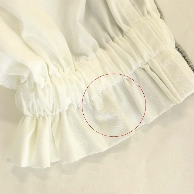 sacai(サカイ)のサカイ 切替ニット シャツカットソー 七分袖 フレア プルオーバー 1 白  レディースのトップス(ニット/セーター)の商品写真