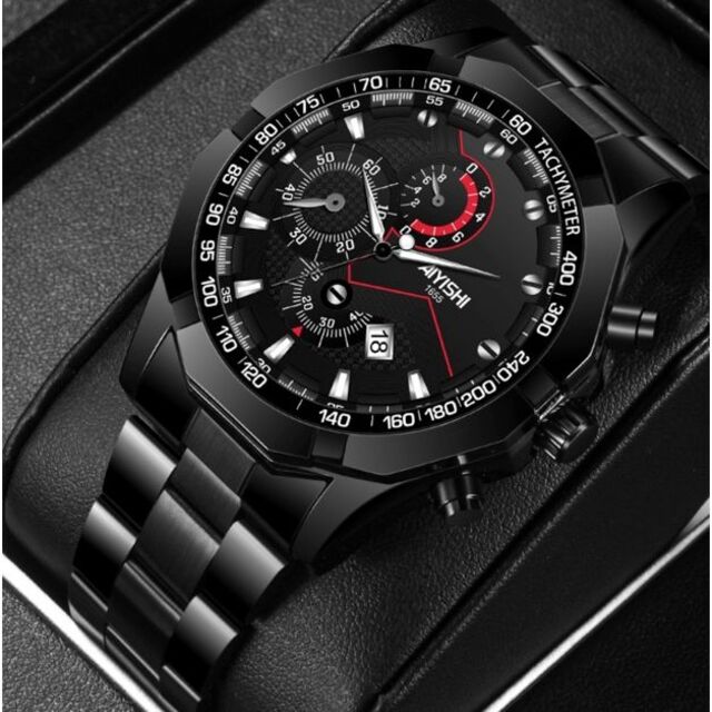新品 クロノグラフ デュアル AIYISHI 腕時計メンズ ラグジュアリーステン メンズの時計(腕時計(アナログ))の商品写真
