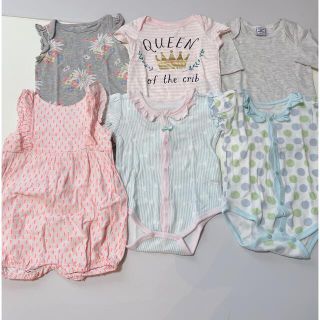 ベビーギャップ(babyGAP)のロンパース　70 女の子　夏服　6枚セット　かわいい(ロンパース)