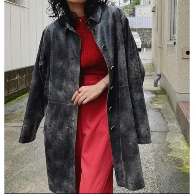 【新品・未使用】CRUSHED LEATHER COAT