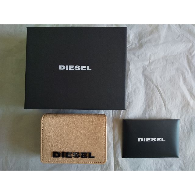 サンド素材☆新品☆ DIESEL ディーゼル 三つ折り/折りたたみ 財布 レザー ロゴ