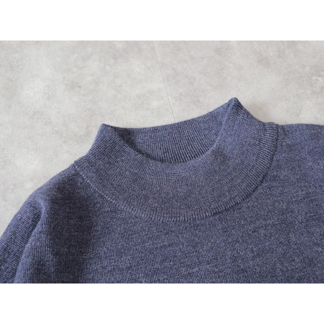 LiSS / washable mockneck knit - 杢navy