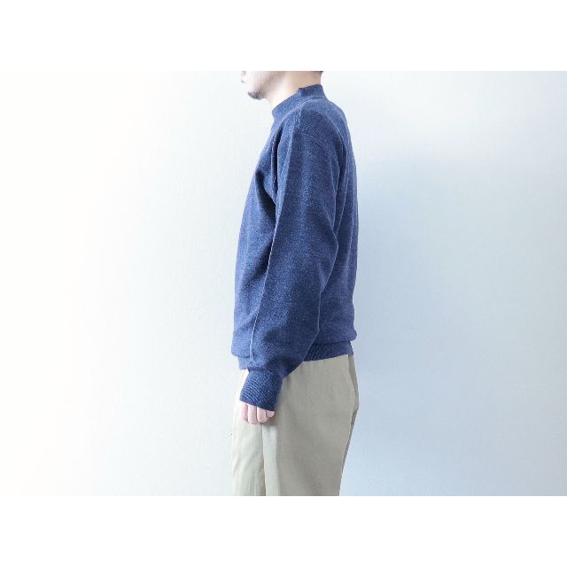 LiSS / washable mockneck knit - 杢navy