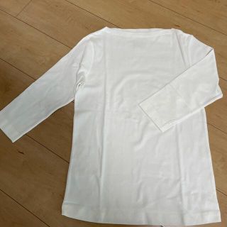 ムジルシリョウヒン(MUJI (無印良品))の未使用　無印良品　ボートネック七分袖Tシャツ　M 白　ストレッチフライス編(カットソー(長袖/七分))