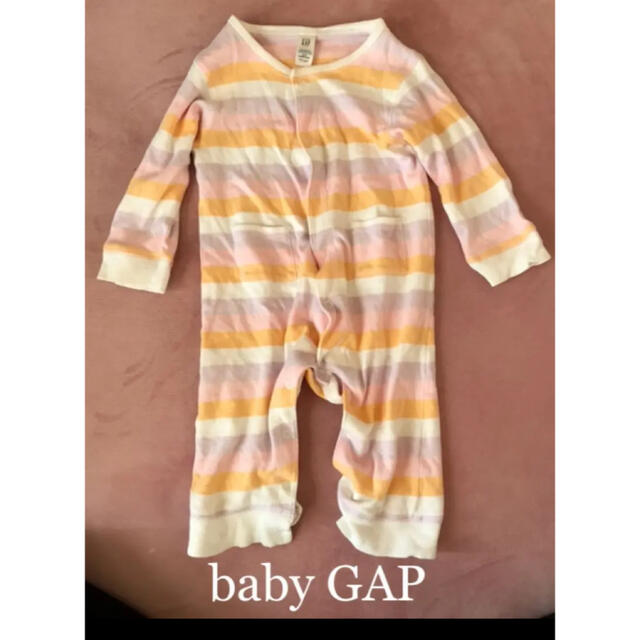 babyGAP(ベビーギャップ)のベビーギャップ　ボーダー　ロンパース　コットン100% ポケットつき キッズ/ベビー/マタニティのベビー服(~85cm)(ロンパース)の商品写真