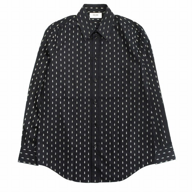 美品 19ss セリーヌ エディ期 総柄 ドレス シャツ カットソー◇３