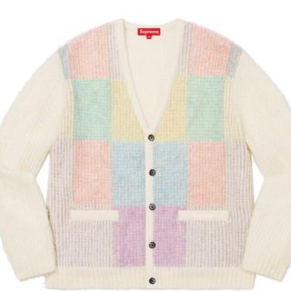 シュプリーム(Supreme)のSupreme Brushed Grid Cardigan White S(カーディガン)