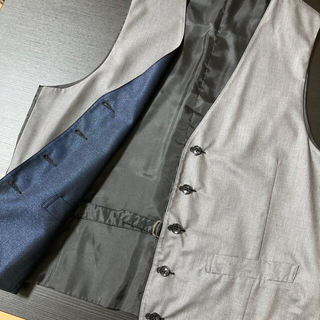 タカキュー(TAKA-Q)のタカキュー スーツ ベスト ジレ メンズ グレー ネイビー リバーシブル XL (スーツベスト)
