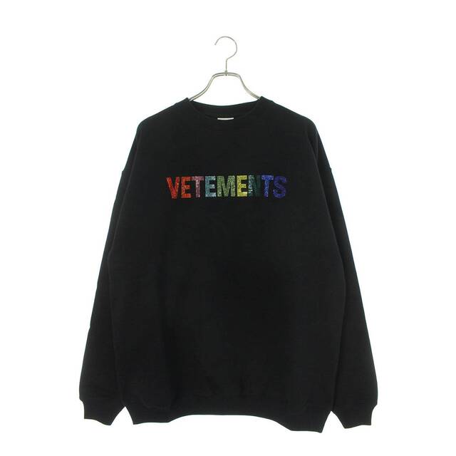 絶品】 VETEMENTS XS メンズ マルチカラークリスタルロゴスウェットカットソー UE52TR520 22SS ヴェトモン スウェット 