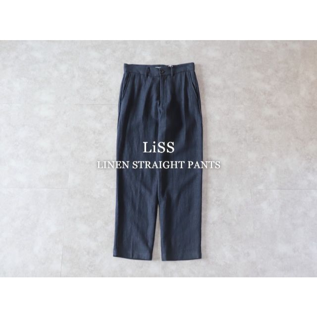 LiSS / LINEN STRAIGHT PANTS - navy/M