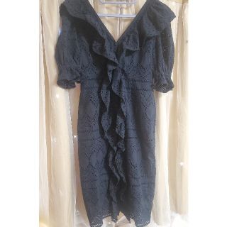 ハーリップトゥ(Her lip to)のherlipto Cotton Lace Ruffled Dress M(ひざ丈ワンピース)