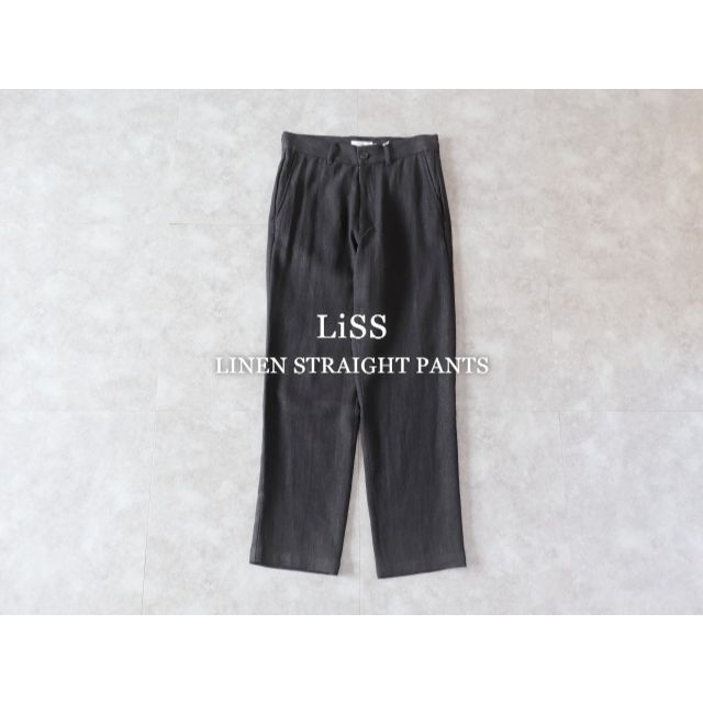 LiSS / LINEN STRAIGHT PANTS - black/L