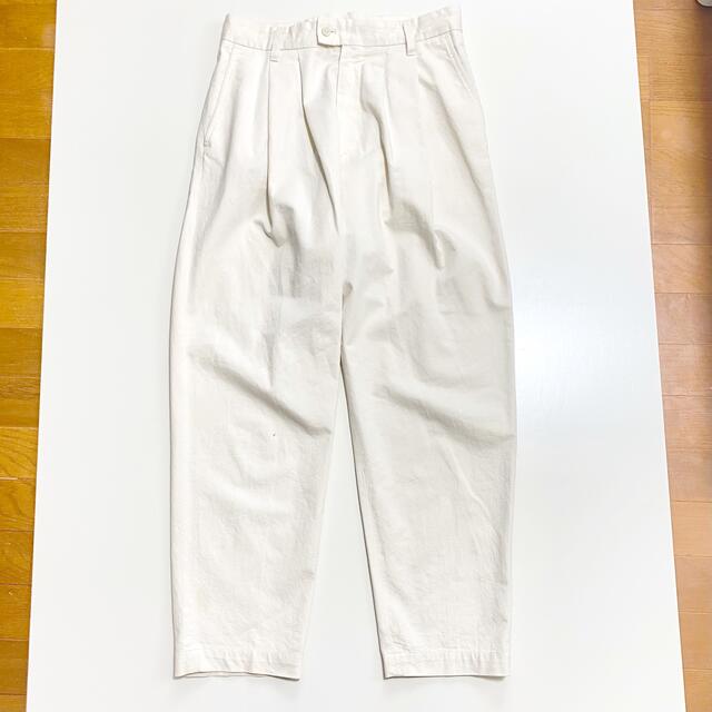 stein WIDE TAPERED TROUSERS - ホワイト