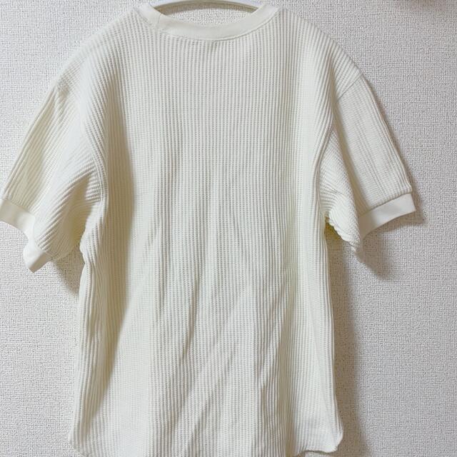 UNIQLO(ユニクロ)の【美品】ワッフルクルーネックT(5分袖) レディースのトップス(Tシャツ(長袖/七分))の商品写真