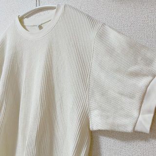 ユニクロ(UNIQLO)の【美品】ワッフルクルーネックT(5分袖)(Tシャツ(長袖/七分))