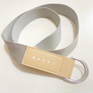 マルニ(Marni)のMARNI ベルト ロゴ ベージュ グレー(ベルト)