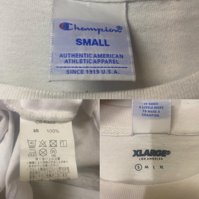 XLARGE(エクストララージ)のX-Large×チャンピオン　コラボ長袖Tシャツ　ロンT  ホワイト メンズのトップス(Tシャツ/カットソー(七分/長袖))の商品写真