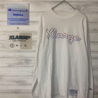 エクストララージ(XLARGE)のX-Large×チャンピオン　コラボ長袖Tシャツ　ロンT  ホワイト(Tシャツ/カットソー(七分/長袖))