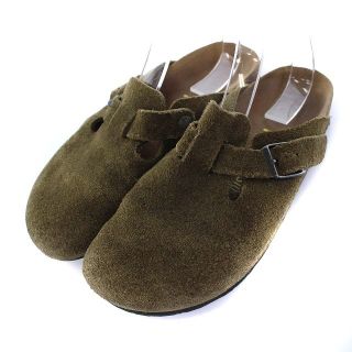 ビルケンシュトック(BIRKENSTOCK)のビルケンシュトック BOSTON サボサンダル スエード 26.0cm カーキ(サンダル)