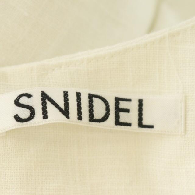 SNIDEL(スナイデル)のスナイデル リネンミディタイトワンピース ロング レースアップ 半袖 1 白 レディースのワンピース(ロングワンピース/マキシワンピース)の商品写真