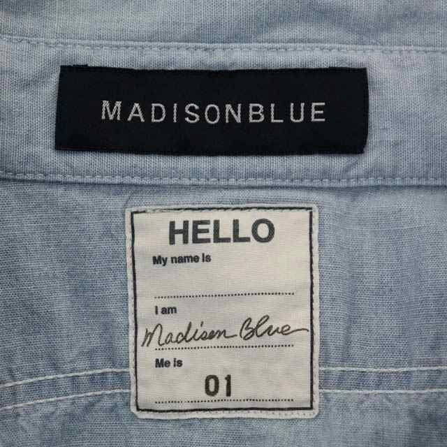 MADISONBLUE(マディソンブルー)のマディソンブルー シャンブレーシャツ 長袖 前開き 01 水色 ライトブルー メンズのトップス(シャツ)の商品写真
