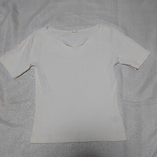 ジーユー(GU)のGU 白  トップス Sサイズ(Tシャツ(半袖/袖なし))
