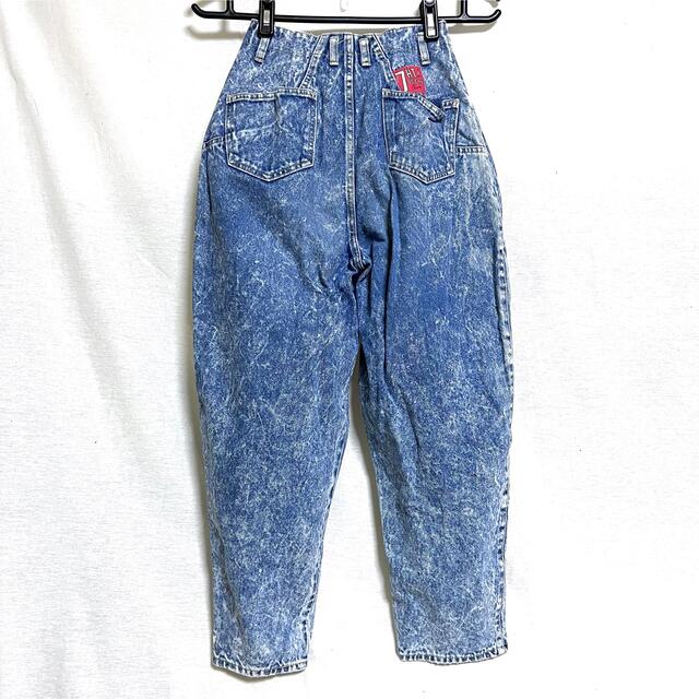 80's 90's ヴィンテージ☆ケミカルウォッシュ テーパードデニムパンツ