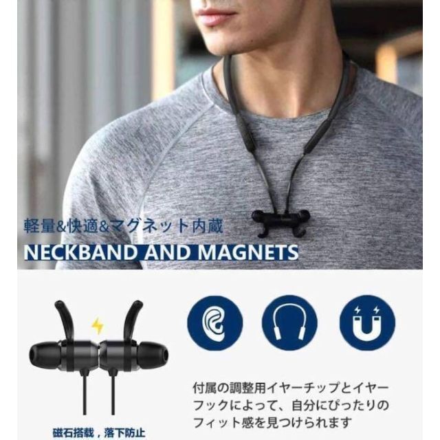 Bluetooth イヤホン ワイヤレスイヤホン ノイズキャンセリング スマホ/家電/カメラのオーディオ機器(ヘッドフォン/イヤフォン)の商品写真