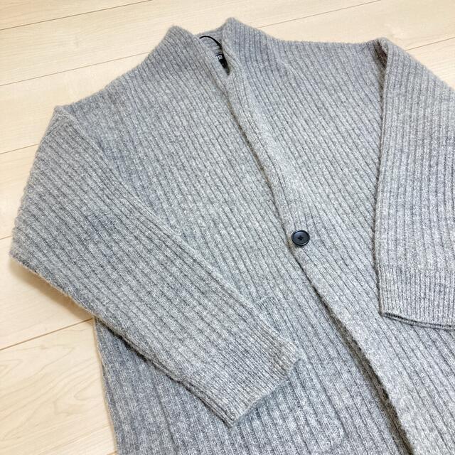 UNIQLO(ユニクロ)のユニクロ UNIQLO ウールリブニットコート  ロングニット ニット セーター レディースのジャケット/アウター(ニットコート)の商品写真