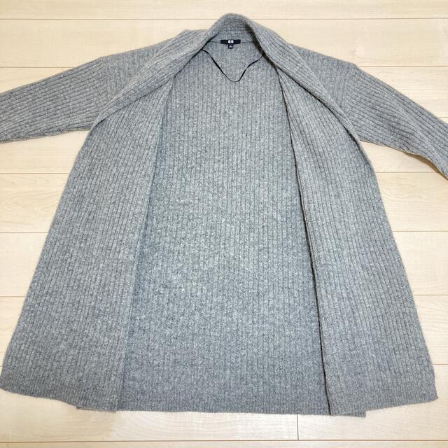 UNIQLO(ユニクロ)のユニクロ UNIQLO ウールリブニットコート  ロングニット ニット セーター レディースのジャケット/アウター(ニットコート)の商品写真