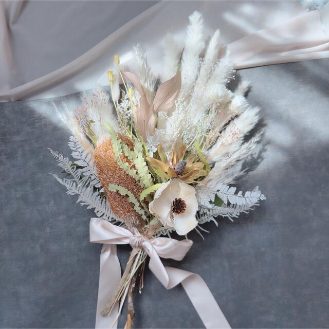バンクシア&ココフラワーwhite natural bouquet