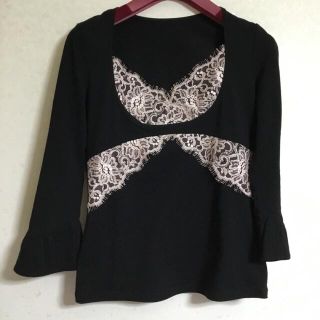 ニコルミラー(Nicole Miller)の✨美品ニコルミラーのレースカットソー(カットソー(長袖/七分))