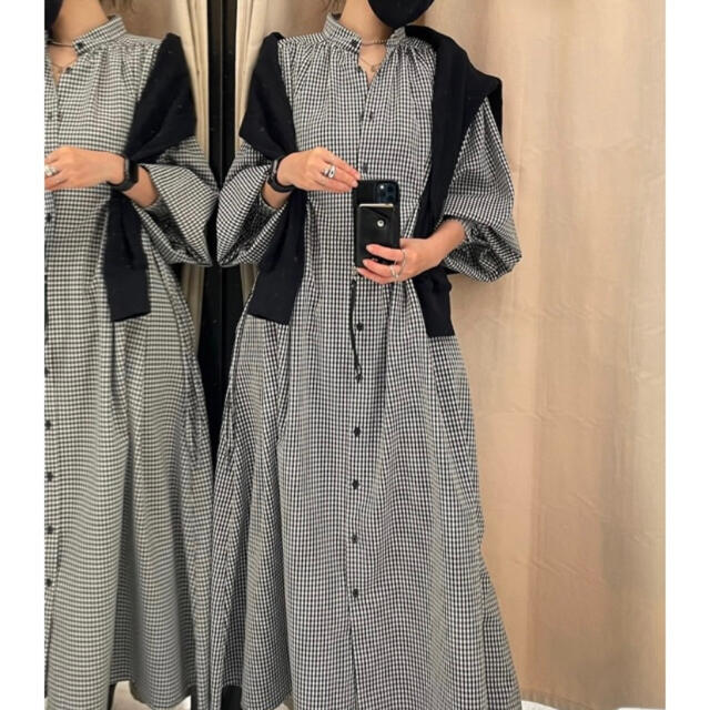 AKTE ロングシャツワンピース ギンガムチェック AKTE ロングシャツワンピース ギンガムチェック