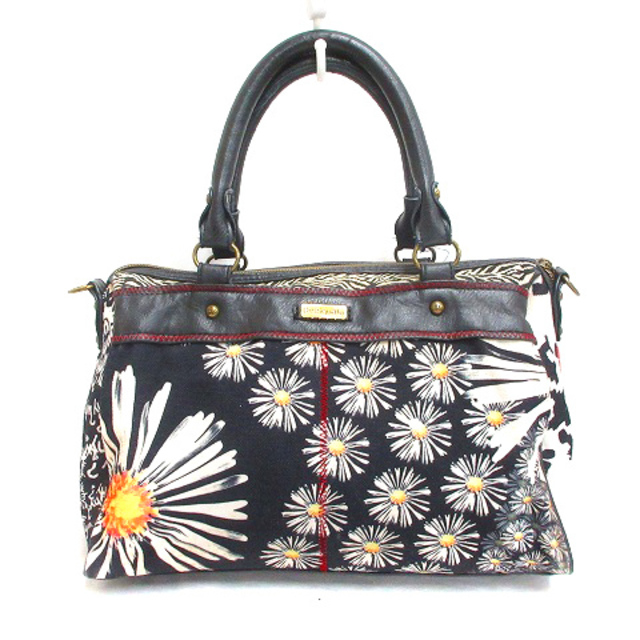 DESIGUAL(デシグアル)のデシグアル Desigual トートバッグ キャンバス 花柄 総柄 黒 ブラック レディースのバッグ(トートバッグ)の商品写真