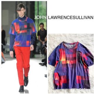 ジョンローレンスサリバン(JOHN LAWRENCE SULLIVAN)のジョンローレンスサリバン Tシャツ 幾何学模様 パープル アート(Tシャツ/カットソー(半袖/袖なし))