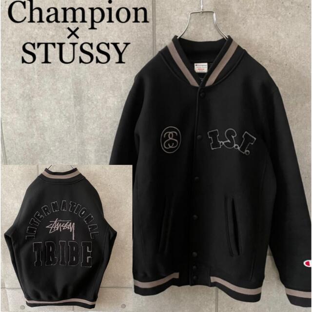 【即完売品】STUSSY ナイロン スタジャン 刺繍ロゴ ワッペン キルティング