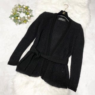 BALMAIN - 本物 バルマン ベルト付 モヘア ウール混 長袖 ニット