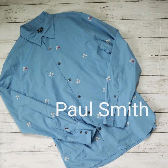 【美品】Paul Smith ドット花柄総柄 長袖シャツ Lサイズ